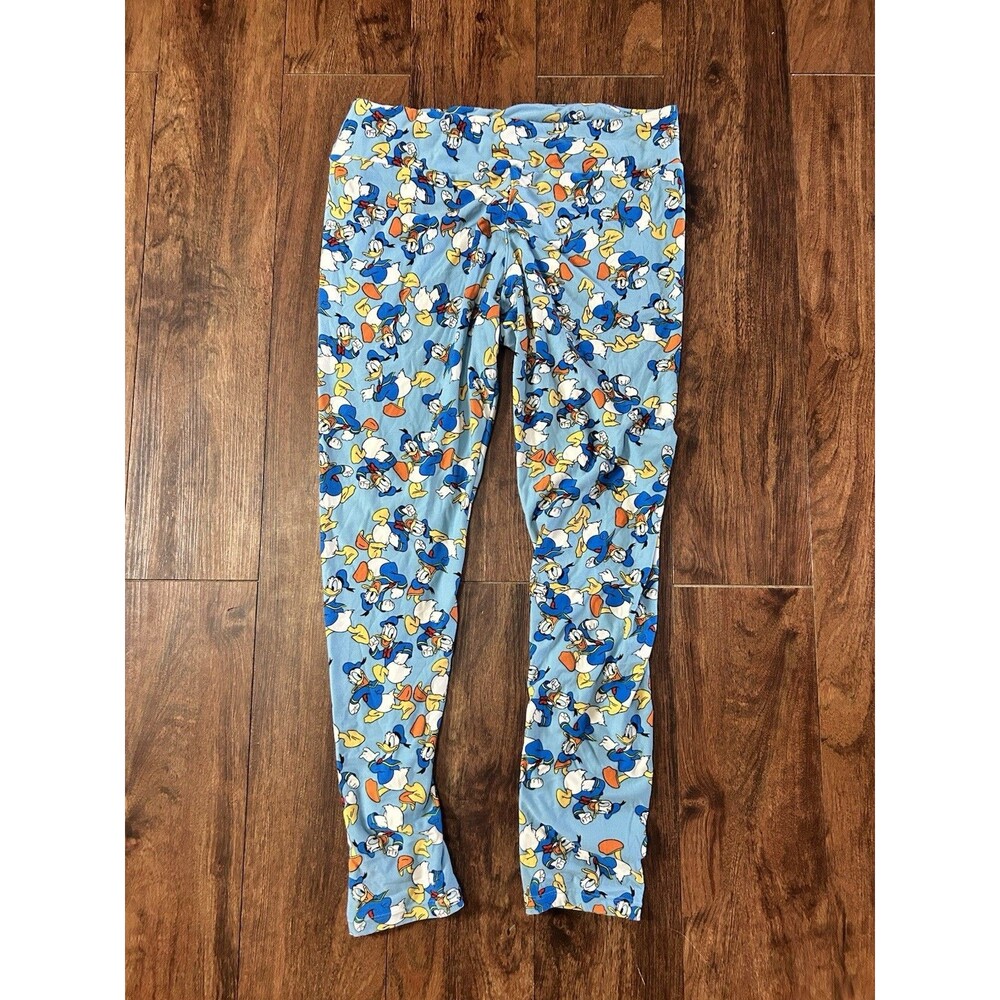 Women’s TC LuLaRoe Disney Donald Duck Leggings Tall Curvy Blue All Over Print